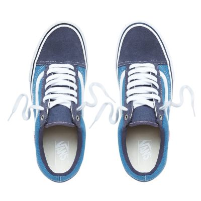 Vans Old Skool Pro - Erkek Spor Ayakkabı (Beyaz Lacivert)